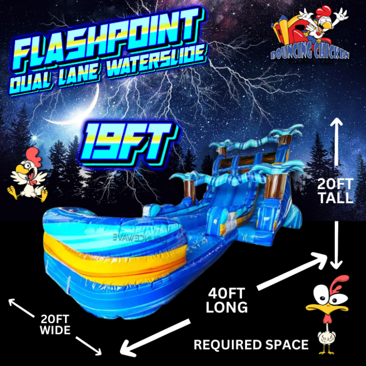 19' Flashpoint Dual Lane Hybrid Water Slide