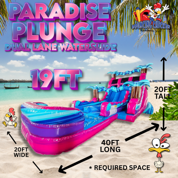 19' Paradise Plunge Dual Lane Hybrid Water Slide