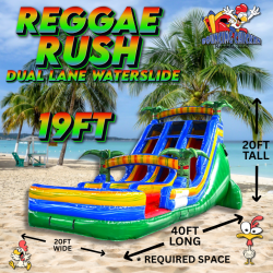 19' Reggae Rush Dual Lane Center Climb water slide