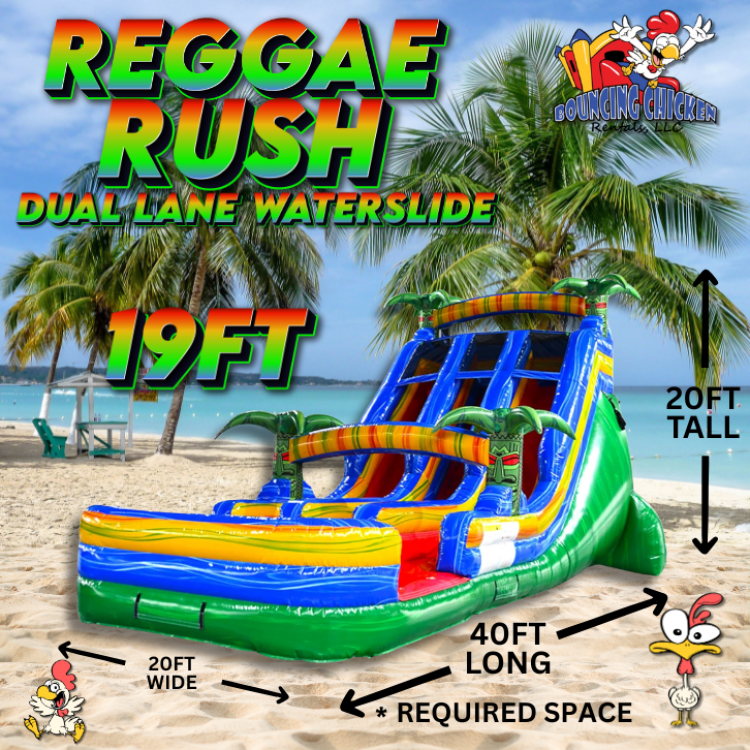 19' Reggae Rush Dual Lane Center Climb water slide