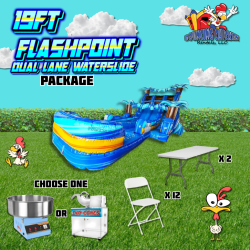 19' Flashpoint Dual Lane Hybrid Water Slide Package
